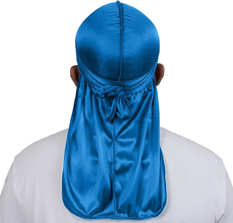 ForceWave 4PCS Silky Durags for Men Women 360 Waves with 1 Wave Cap, Silky Satin Durag Extra Long Tails - Image 4